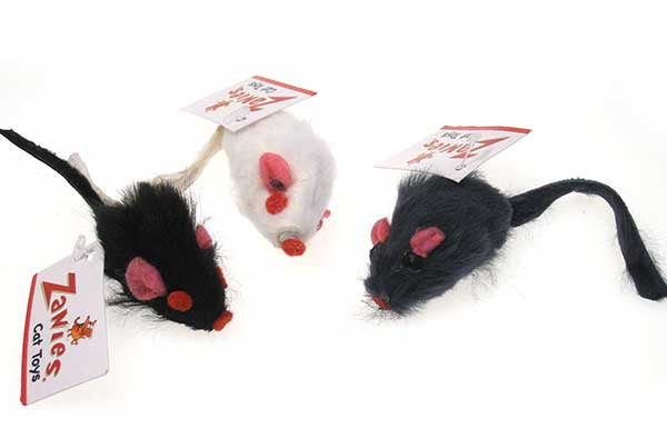 Furry Mice Toys for Cats - 3 Pack, - Lucky Pet